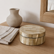 Stained Round Inlaid Bone Box