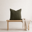 Luca Linen Cushion - Moss Green