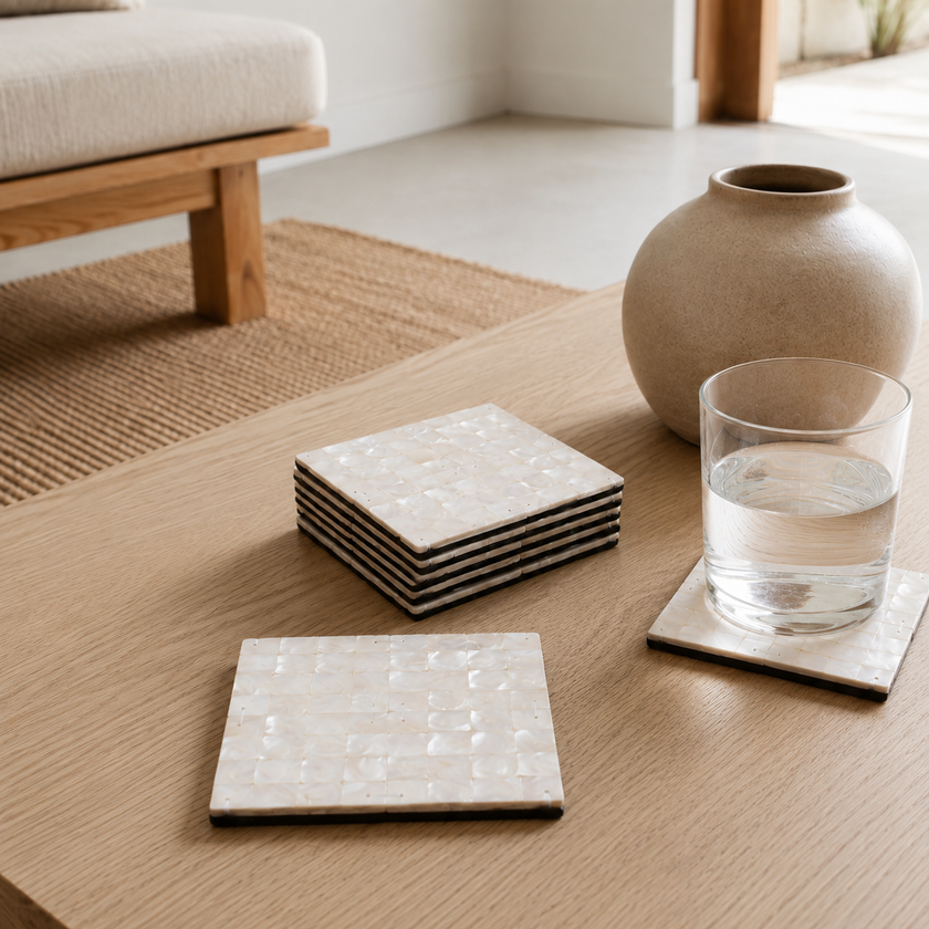 Mother of Pearl Coaster Set/6