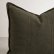 Luca Linen Cushion - Moss Green