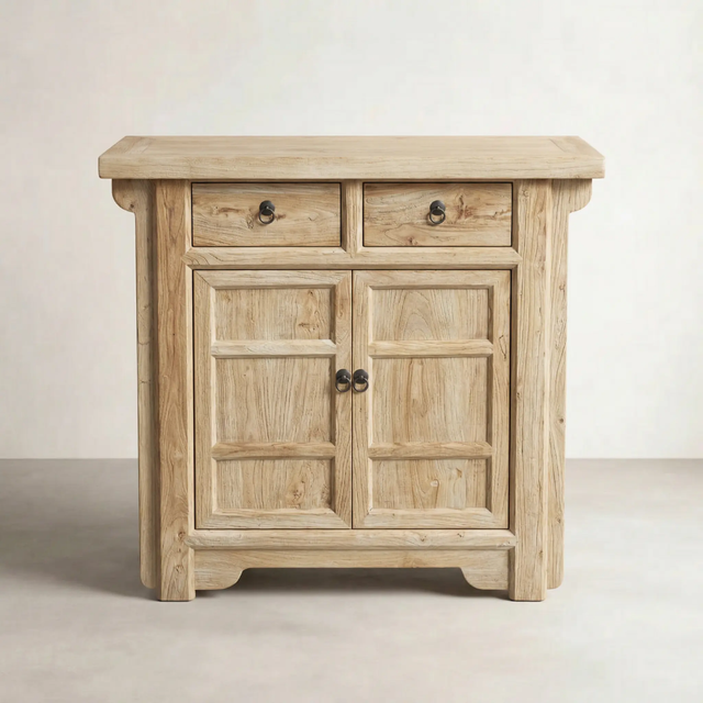 Bo Reclaimed Elm 2-Door 2-Drawer Cabinet