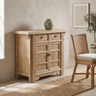Bo Reclaimed Elm 2-Door 2-Drawer Cabinet — straight-edged elm cabinet with two flush drawers