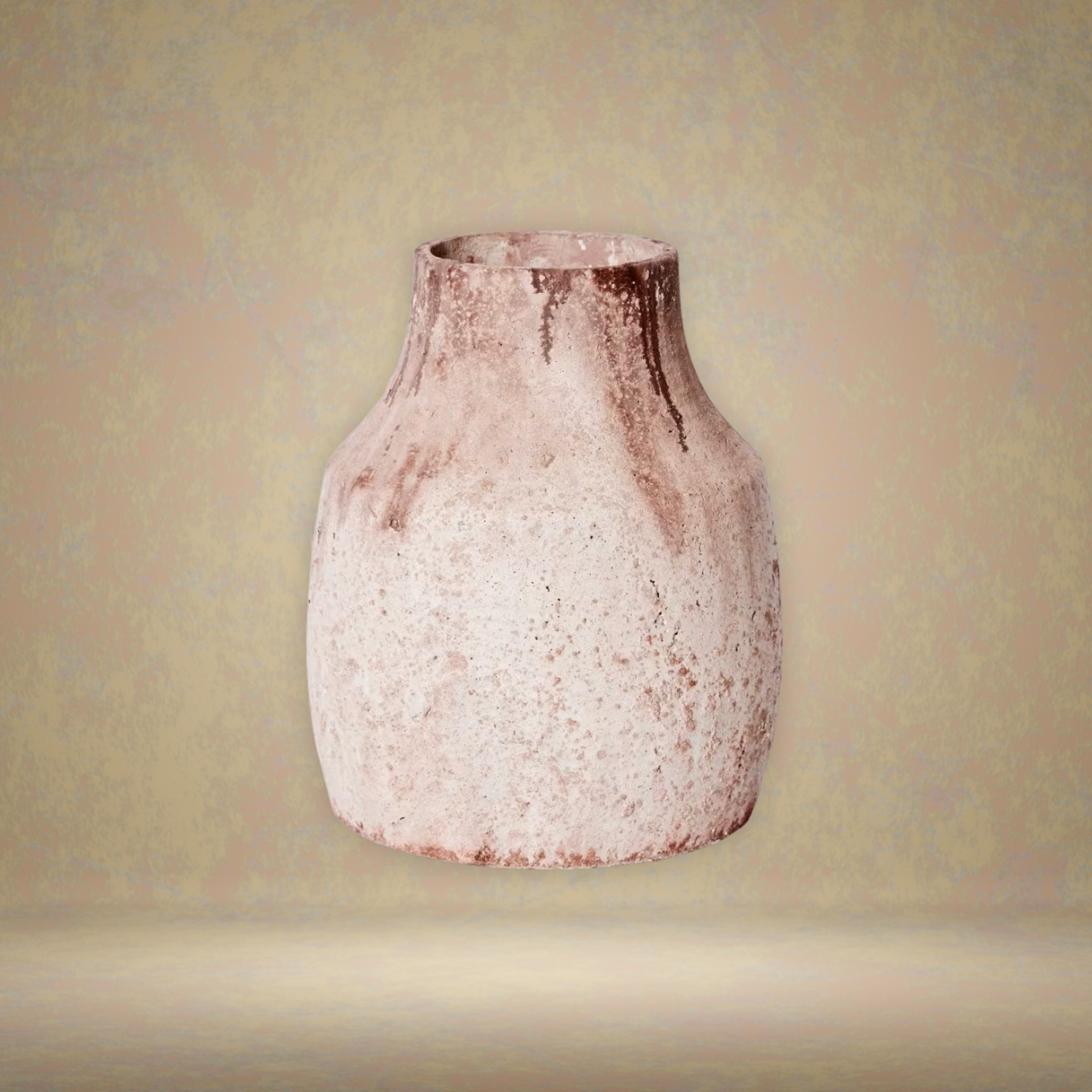 Monroe Sculptural Cement Vase – Soft Pink Statement Vessel