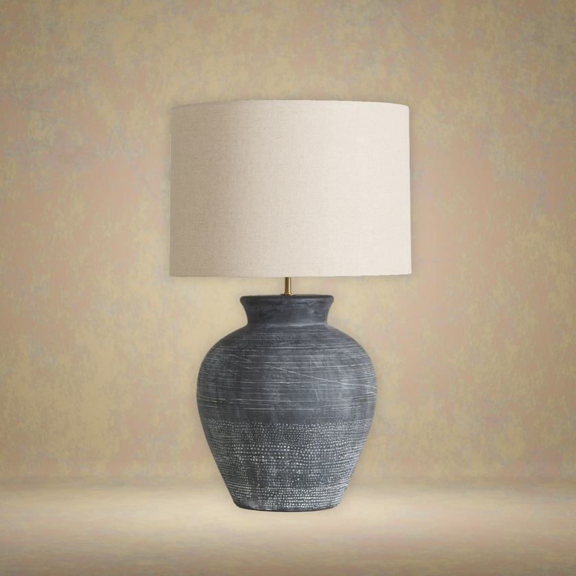 Riverstone Lamp — Charcoal/Natural