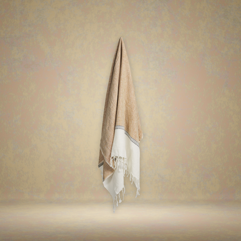 Folk Throw — Mustard/Black/White