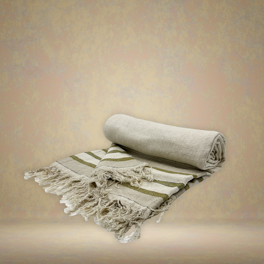 Retreat Throw — Light Sage Pure Linen