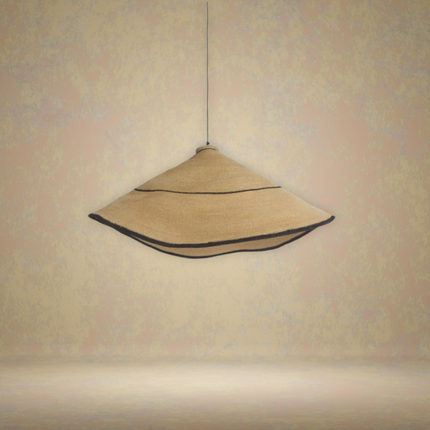 The Amira Woven Pendant Shade (Large – Natural & Black)