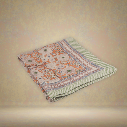 Blooming Tablecloth — Medium / Persimmon Pure Linen