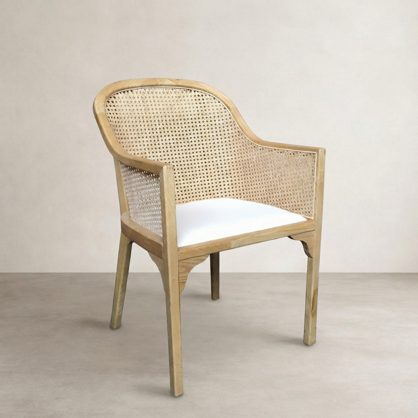 Selina Cane Dining Chair — Natural - Coastalis