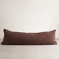 Luca Linen Long Lumbar - Chocolate