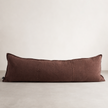 Luca Linen Long Lumbar - Chocolate