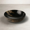 Polished Horn Bowl — hand-polished buffalo horn shifting from deep black to amber
