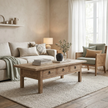 Leo Reclaimed Elm Coffee Table — even drawer rhythm along a low reclaimed elm table