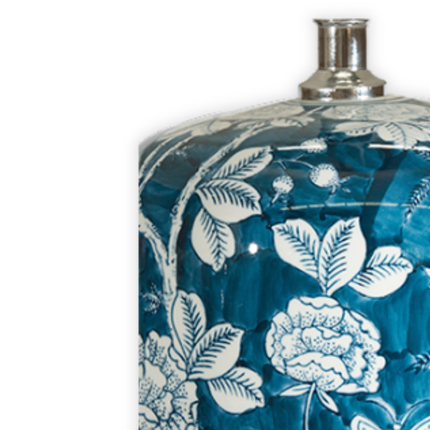 Fiore Lamp — Ink Blue & White