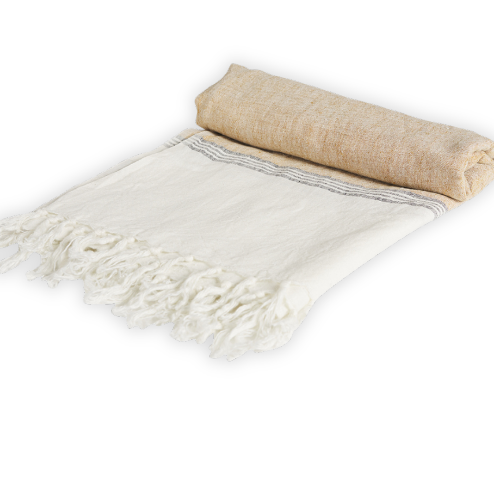 Folk Throw — Mustard/Black/White