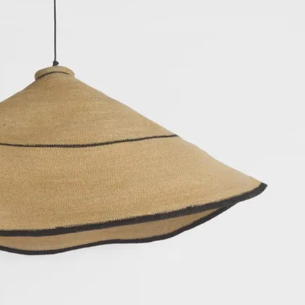 The Amira Woven Pendant Shade (Large – Natural & Black)