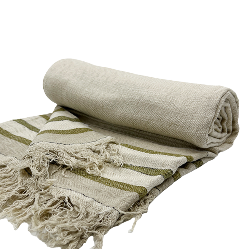 Retreat Throw — Light Sage Pure Linen