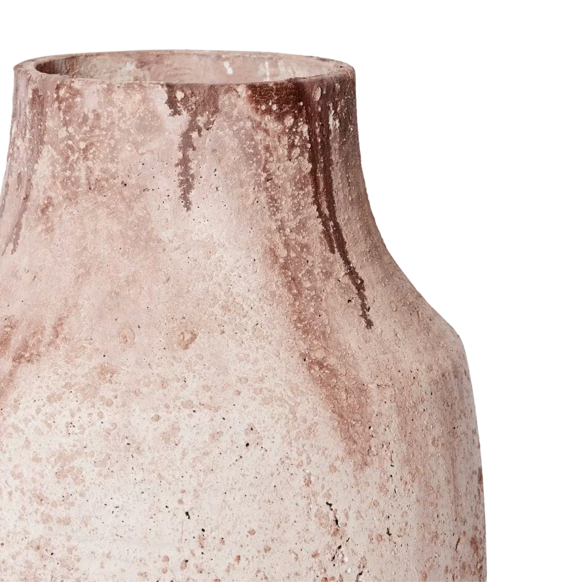 Monroe Sculptural Cement Vase – Soft Pink Statement Vessel