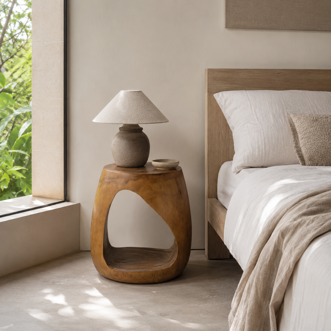 Cove Side Table — warm natural tone with pale sapwood streaks