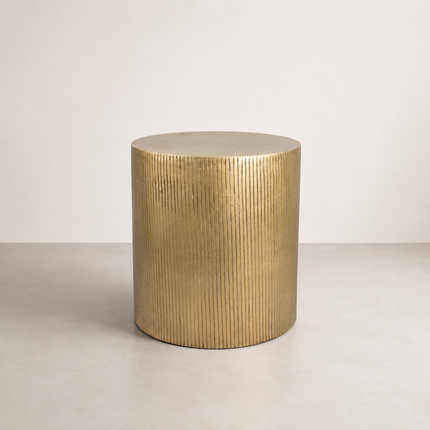 Reed Antique Brass Side Table