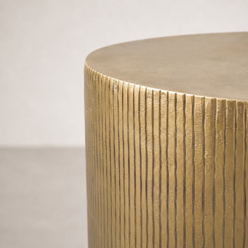 Reed Antique Brass Side Table