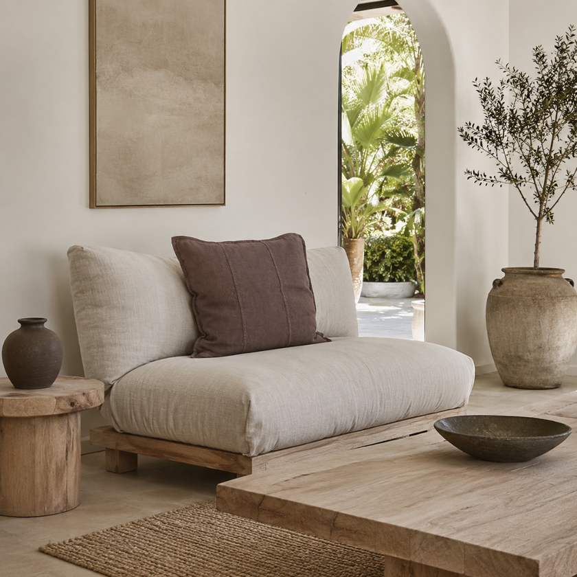 Luca Linen Cushion - Mink