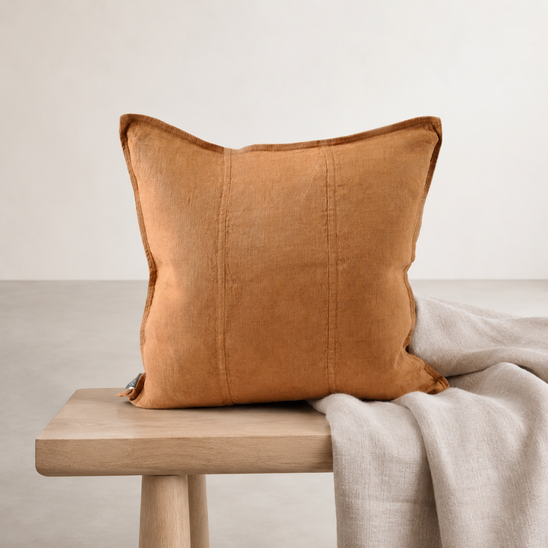 Luca Linen Cushion - Nutmeg