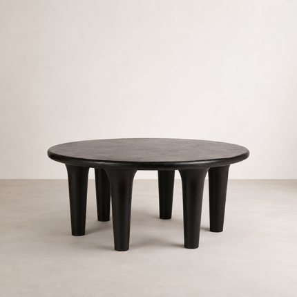 Mesa Coffee Table — low round cast aluminium top on five stout legs