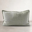 Eadie Lifestyle Luca Linen Cushion in Sage, rectangular cushion with washed linen texture