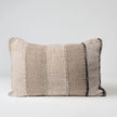 Retreat Linen Cushion — natural, ivory and black stripes on textured linen