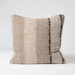 Retreat Linen Cushion — horizontal stripes across a rustic open weave