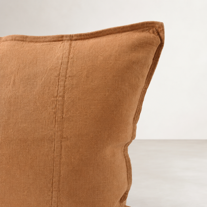 Luca Linen Cushion - Nutmeg