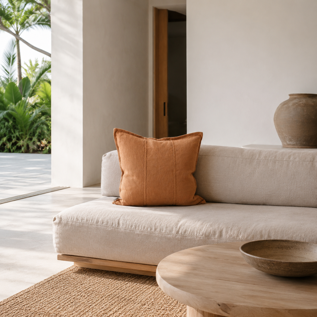 Luca Linen Cushion - Nutmeg