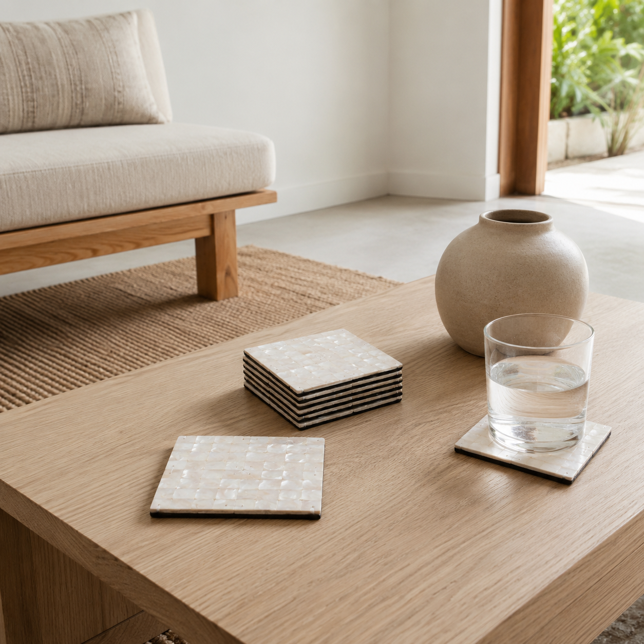 Mother of Pearl Coaster Set/6
