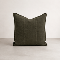 Luca Linen Cushion - Moss Green