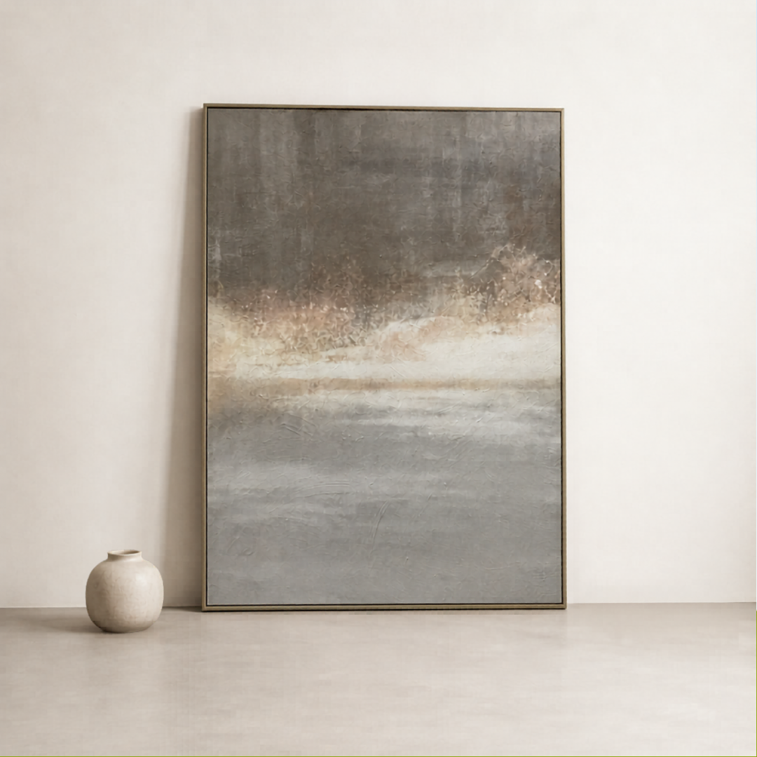 Bruma Canvas Wall Art — hand-embellished brushwork texture across the canvas