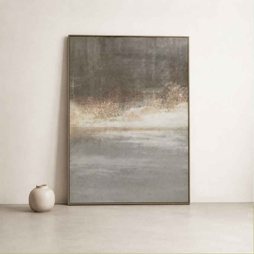Bruma Canvas Wall Art — hand-embellished brushwork texture across the canvas