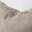 Coastalis Living + Design Bedouin Linen Cushion close-up texture and fringe detail in Natural