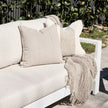 Luca Linen Outdoor Cushion - Natural — weather-treated European linen cushion in natural