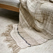 Retreat Linen Throw — handwoven cotton-linen throw with horizontal stripes