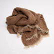 Tabako Linen Throw — yarn-dyed 350gsm linen throw in deep tobacco