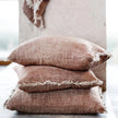Tabako Linen Cushion — deep tobacco linen cushion with a settled, textured weave
