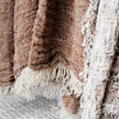Tabako Linen Throw — tobacco linen throw with natural fringing at each end