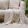 Wabi Throw — hand-spun ivory linen with natural surface variation