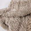 Wabi Throw — close-up of the chunky irregular knit in natural reclaimed linen
