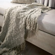 Wabi Throw — natural reclaimed linen with an openly irregular weave