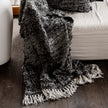 Wabi Throw — textured black linen knit that holds its shape