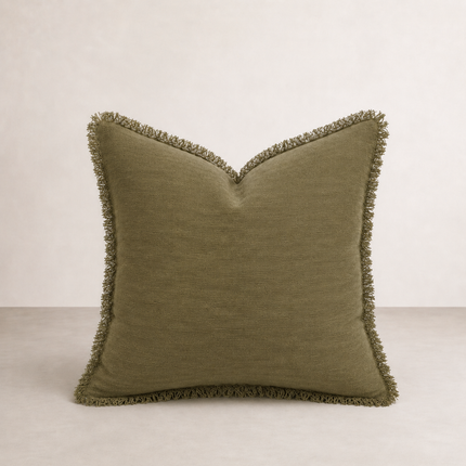 cotton olive cushion