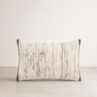 Ema Silk/Cotton Cushion Lumbar - Olive — long lumbar cushion with subtle silk sheen in olive