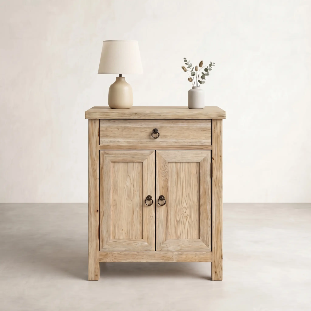 Elm bedside table
